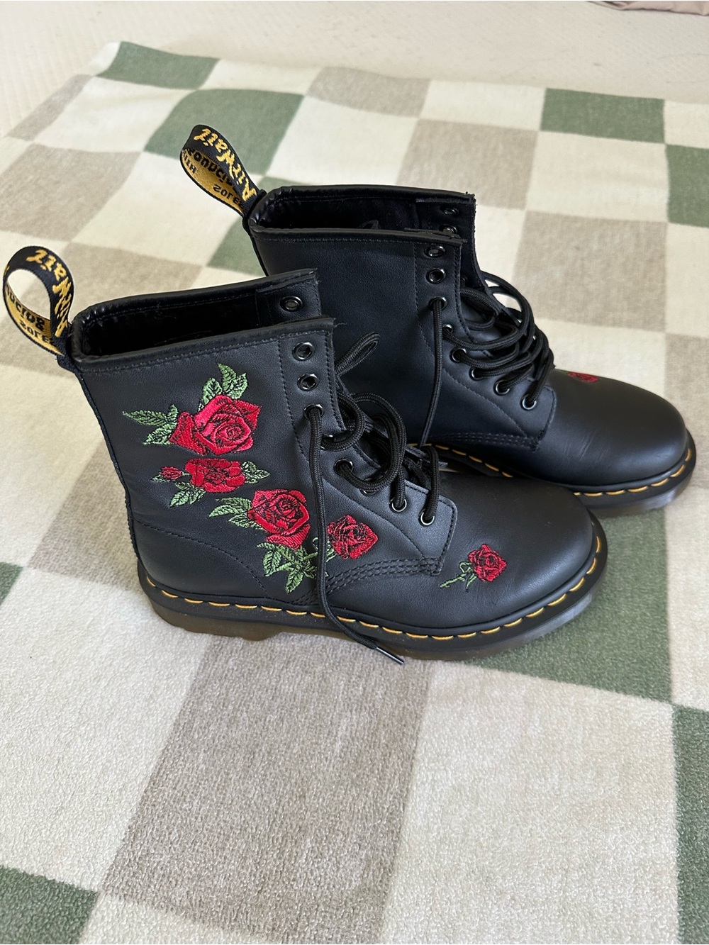 Dr Martens 1460 VONDA FLORAL LEATHER LACE UP BOOTS